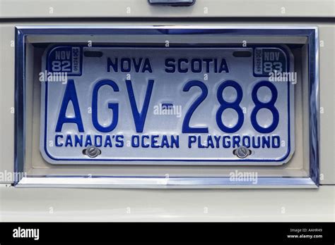 Canadian Nova Scotia car registration license plate AGV 288 Nov 82 83