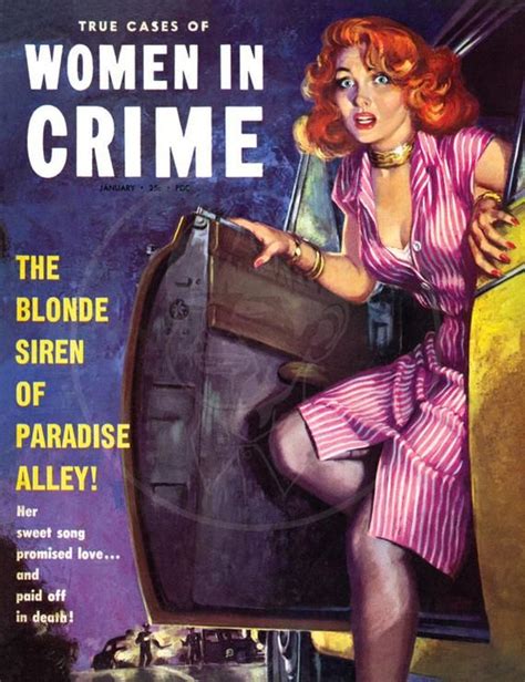 Women In Crime Jan X Gicl E Canvas Print Of A Vintage Pulp