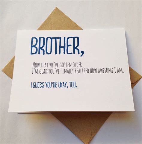 Brother Card - Brother Birthday Card - Funny Card - Card for Friend