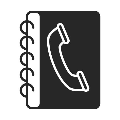 Address Book Contact Telephone Silhouette Style Icon 2565025 Vector Art