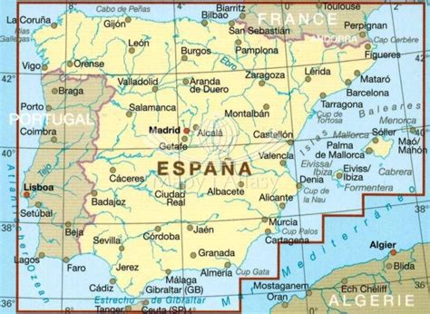 Hiszpania Portugalia Wodoodporna Mapa Samochodowa Mapy I My Xxx Hot Girl