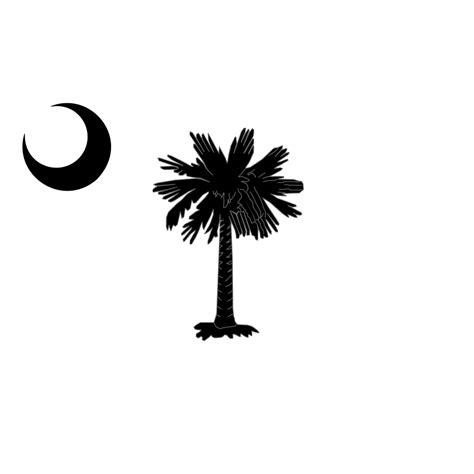 South Carolina State Flag Palmetto And Crescent Moon In Black Png Svg