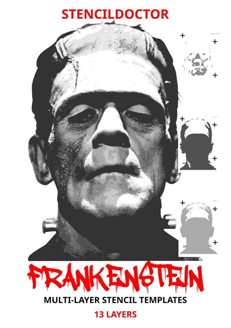 Frankenstein Face Stencil