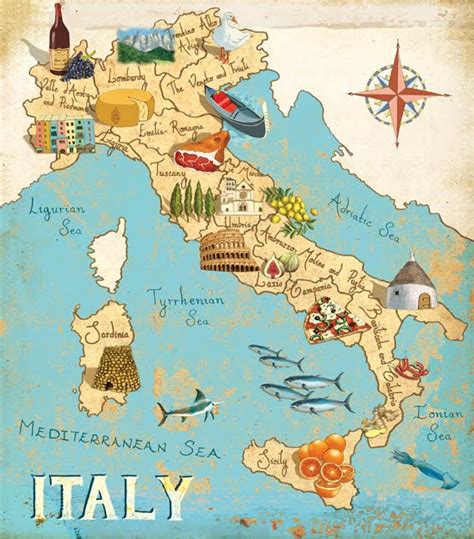 Italy map by googlemaps engine: Gumboillustration: Map of Italy