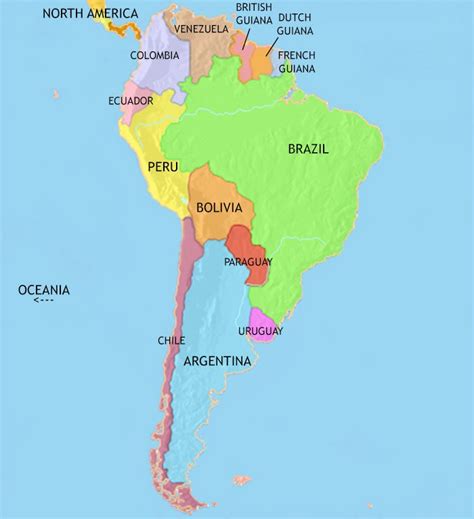 Map Of South America In 1837 Early Nineteenth Century History Timemaps