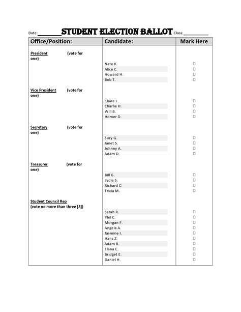 39 Election Ballot Templates Voting Forms Templatelab