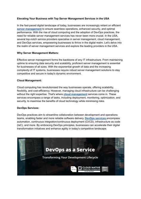 Ppt Elevating Your Business With Top Server Management Services In