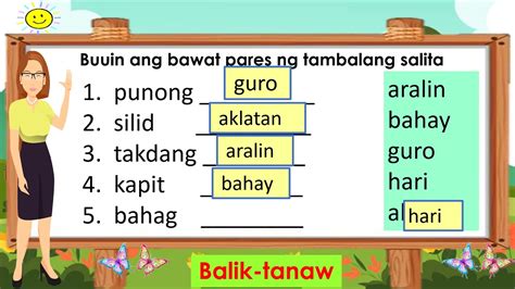 Grade 1 Mother Tongue 4th Aralin 6 Tambalang Salita Youtube