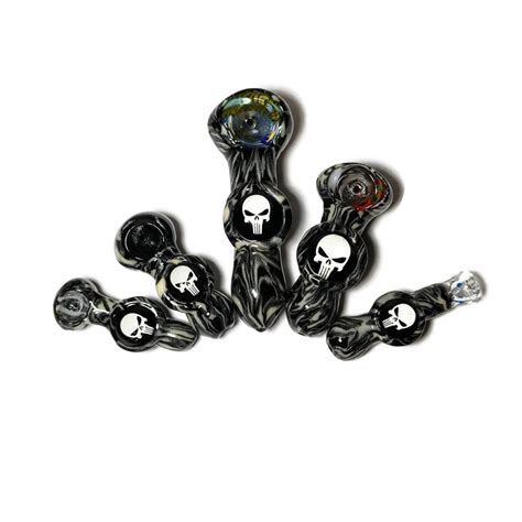 Custom Punisher Glass Smoking Pipe Girly Pipes Unique Glass Etsy