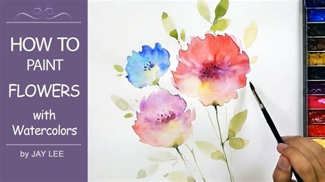 Watercolor Flower Painting With Wet Into Wet Technique Youtube