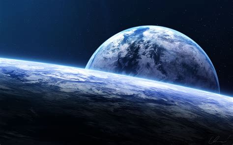 Earth Horizon Spacescape Planets Wallpaper Hd Widescreen Wallpapers