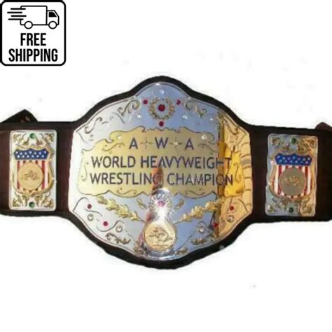 New Awa World Heavyweight Wrestling Champion Replica Adult Title Belt