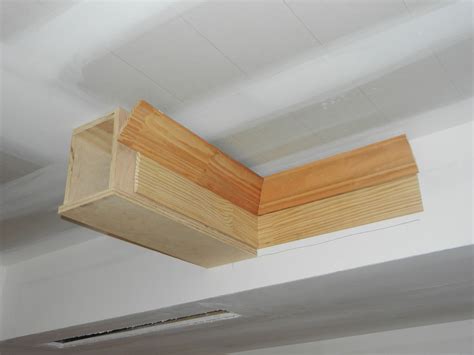 Here's a neat box beam design i saw on the. ceiling transition ideas - Google Search | Ceiling decor ...
