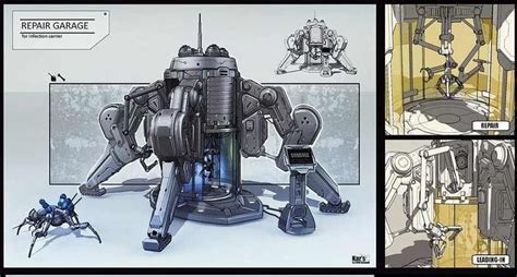 Drop Pod Mech Repair Garage Mech Sci Fi Battle Suit