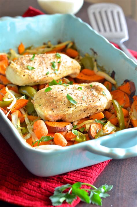 I use chicken thighs but you can replace with breast meat or a mixture of both. Sweet Potato Chicken Bake Recipe - FitBodyHQ