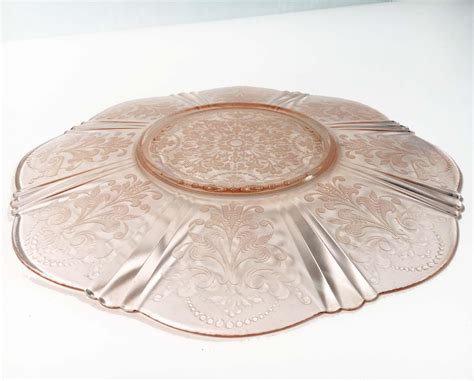 Blush Pink Depression Glass Platter American Sweetheart Cake Plate