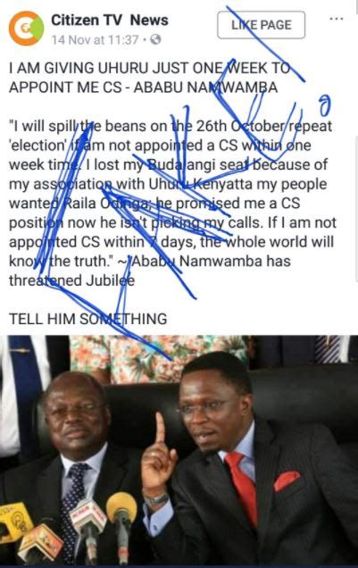 Uhuru kenyatta was born on october 26, 1961. Ignore Fake News, Ababu Namwamba Has Not Threatened Uhuru ...