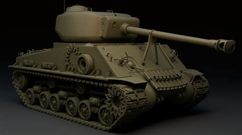 M4a3e8 Sherman Tank 3d Cgtrader