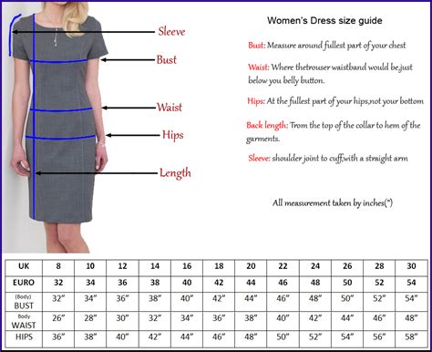 womens dress size chart - Dress Yp