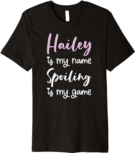 Hailey Name Personalized Women Spoiled Girl Cute Pink Black