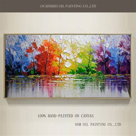 Wholesale High Quality Abstract Trees Oil Painting On Canvas Handmade