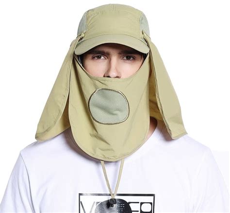 Uv Upf 50 Protection Outdoor Multifunctional Flap Cap With Removable