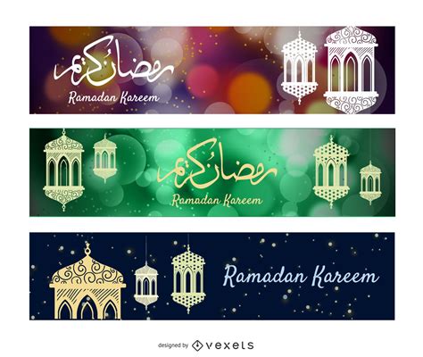 Ornamental Ramadan Banners Vector Download