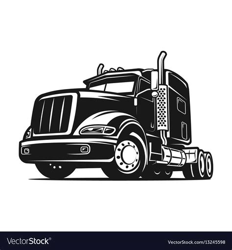 Truck Black And White Royalty Free Vector Image