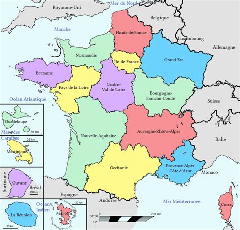 Carte Des Régions De France Vacances Arts Guides Voyages