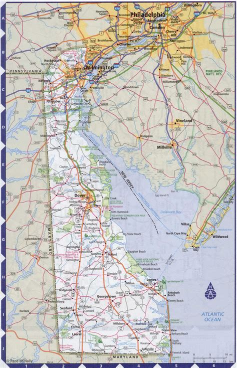 Map Of Delaware State With Highwaysroadscitiescounties Delaware Map