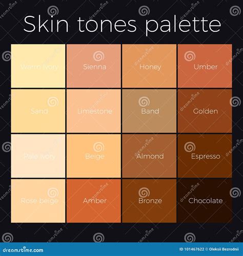 Skin Tones Palette Vector Stock Vector Illustration Of Golden 101467622