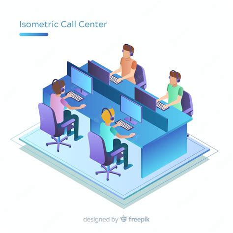 Premium Vector Modern Call Center In Isometric Design