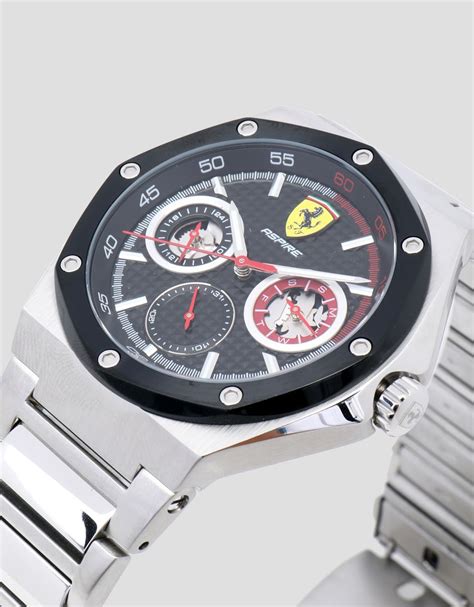 Ferrari Aspire Multifunctional Steel Watch With Black Dial Man
