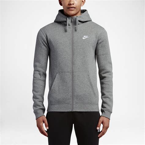 Nike Sportswear Club Fleece Mens Full Zip Hoodie Grey