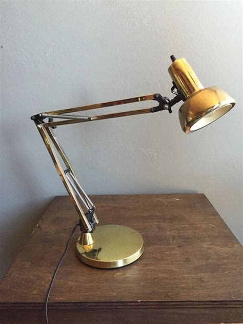 Vintage Brass Articulated Desk Lamp With Bass By Electrix