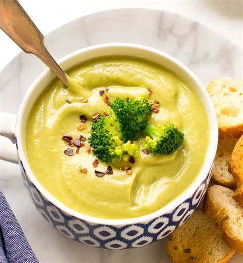 Creamy Broccoli Cauliflower Soup Low Carb Low Calorie Vegan Soup