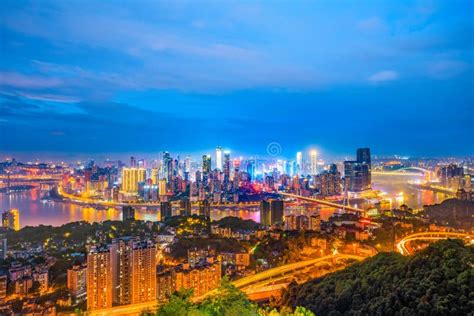 City Architecture Landscape And Beautiful Sky In Chongqing Stock Image