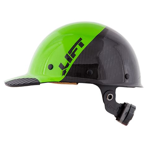 Lift Safety Dax Fifty 50 Green Carbon Fiber Full Brim Hard Hat Head