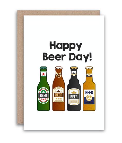 Beer Greetings Card Happy Birthday Beer Card Beer Lover Etsy