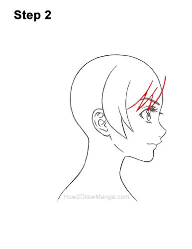 Anime Girl Drawing Side View