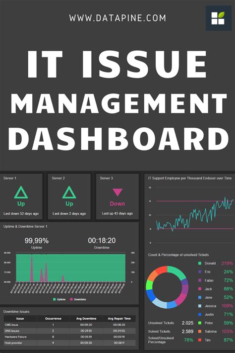 Look Into The It Issue Management Dashboard Example Dashboard