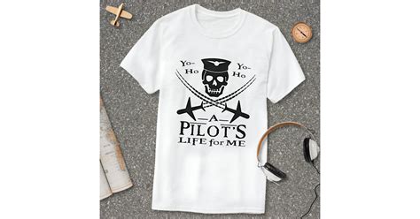 Funny Pilot Skull Cross Airplanes Pirate Humor Lt T Shirt Zazzle