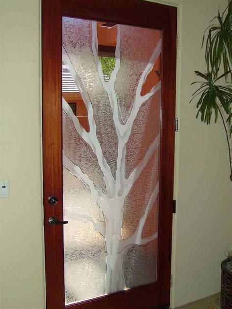 Frosted etched glass bathroom door. Pin by Cynthia Hagist on Glass | Sandblasted glass design ...