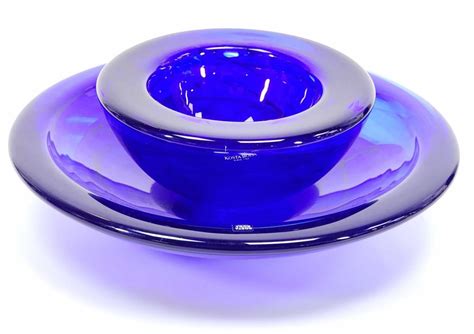 Sold Price Kosta Boda Cobalt Blue Glass Centerpiece Bowls