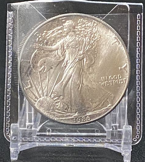 1986 Walking Liberty Us Dollar Coin 1 Oz 999 Fine Silver Crazy Toning