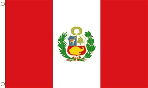 The coat of arms (designed by josé gregorio paredes) is in the central band; Peru Flag for Sale | Buy Peru Flags @ Flagman.ie
