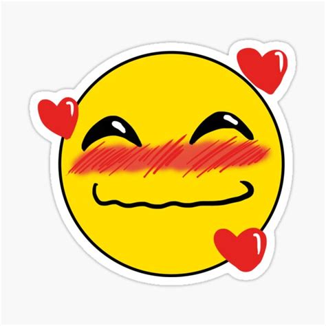 Blushing Face Emoji Sticker By Mlg1103 Redbubble