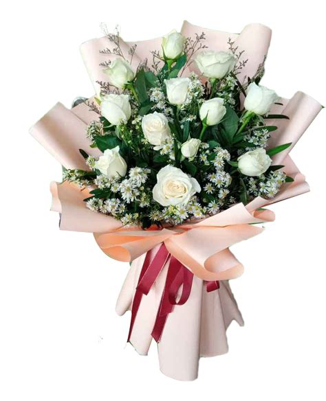 Send 24 White Roses Bouquet To Philippines