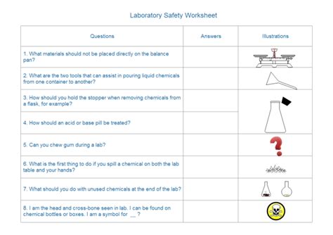 Balance scale graduated measuring cylinder. Safety In The Laboratory Worksheet Answers