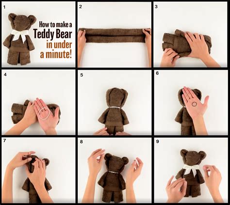 Make A Teddy Bear From A Hand Towel Or Rag Washcloth Teddy Bear Baby